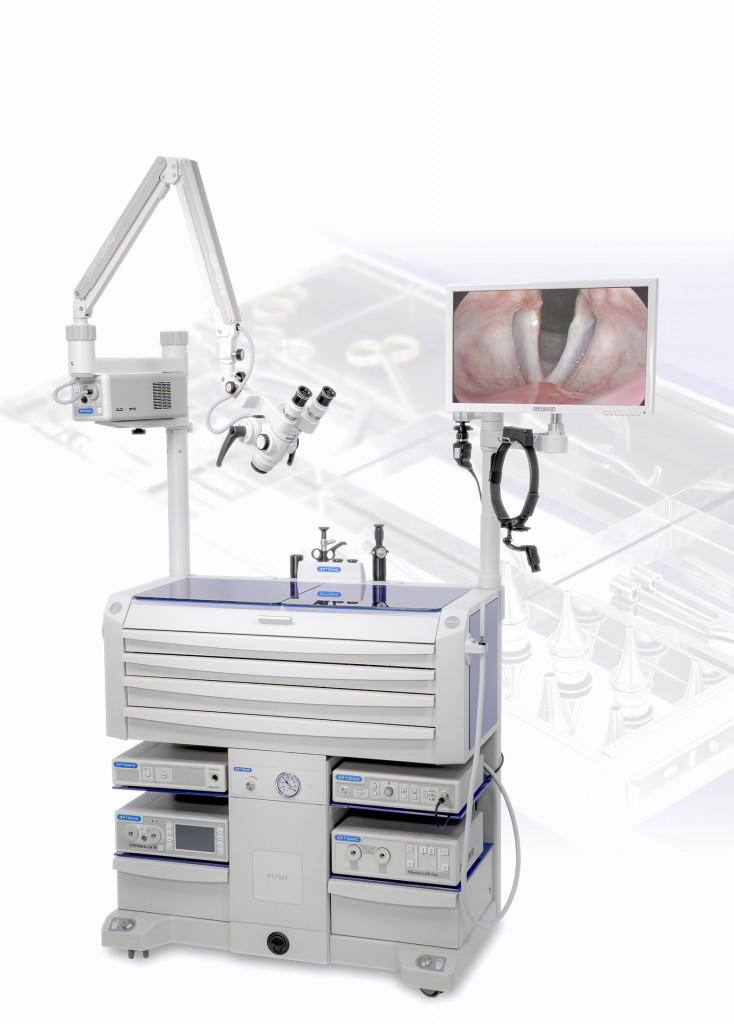 ENT workstation or unit manufactured by OPTOMIC Estacion de trabajo para otorrinolaringologia fabricada por OPTOMIC